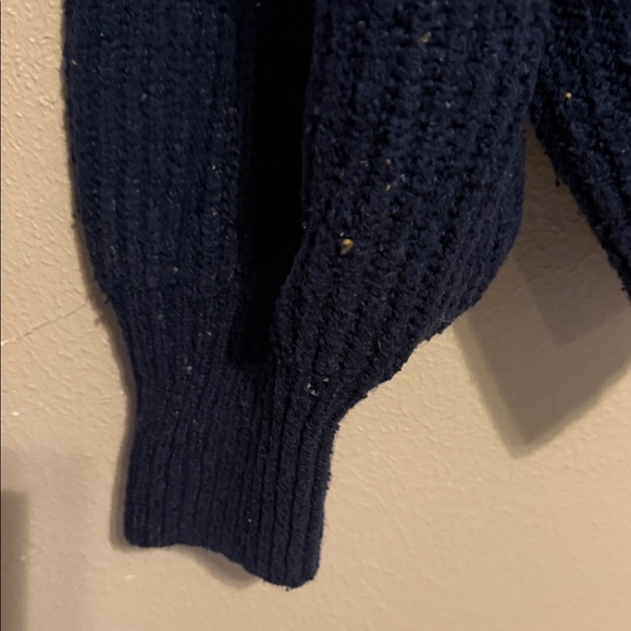 Old Navy Blue Speckled Drop Sleeve Crew Neck Sweater - Picture 7 of 7